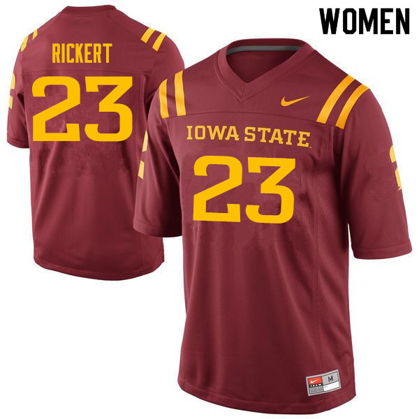 Women #23 Parker Rickert Iowa State Cyclones College Football Jerseys Sale-Cardinal